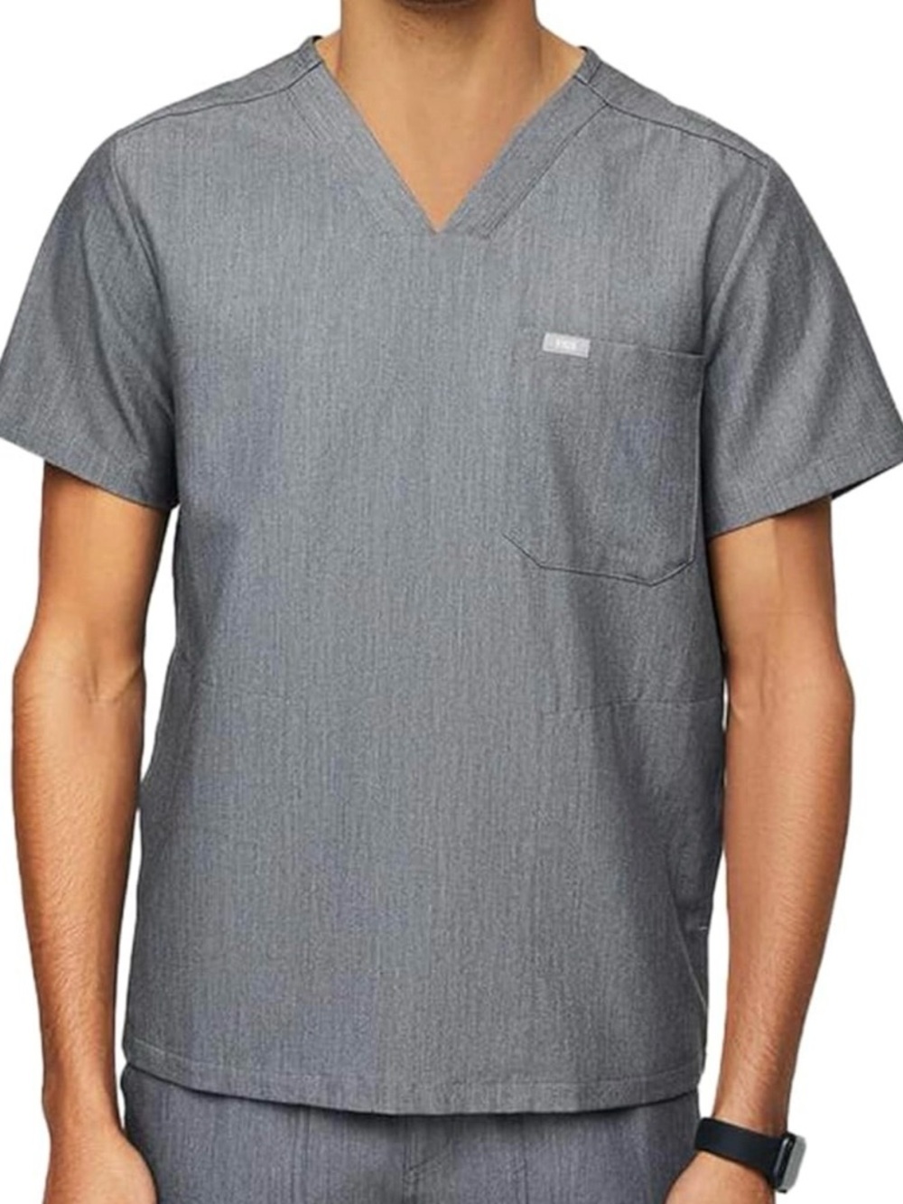 Figs Mens Leon Three-Pocket Scrub Top Graphite Size Large